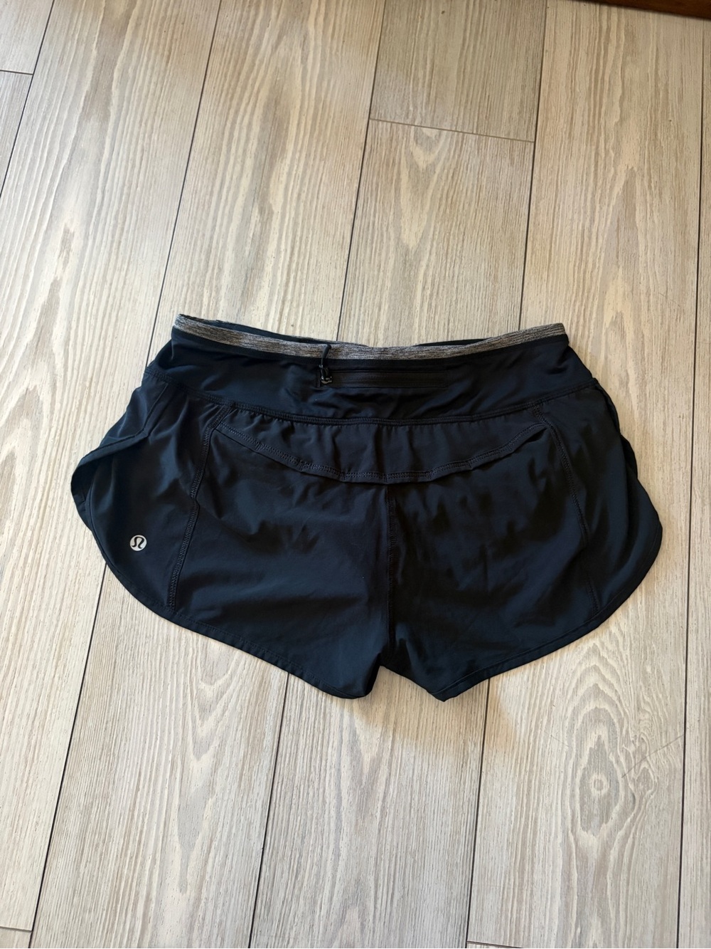 lululemon athletica Black Athletic Running Shorts with Back Pocket